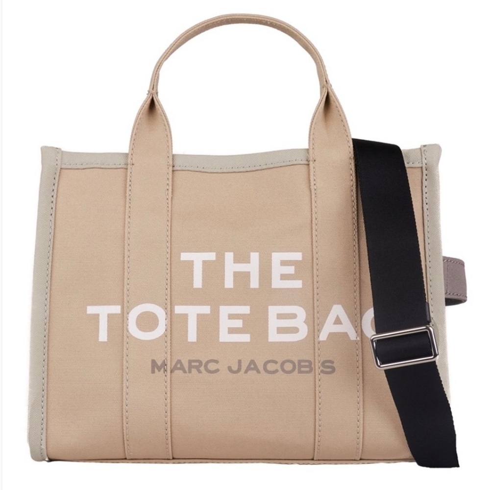 Marc Jacobs “The Tote Bag” Color-block shoulder bag, Beige & White